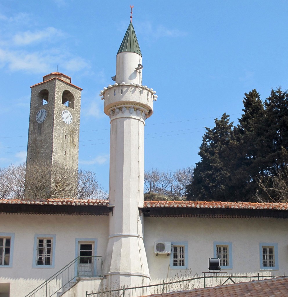 Ulcinj clock tower and mosque klein